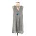 LOFT Beach Casual Dress - DropWaist: Gray Marled Dresses - Women's Size Small