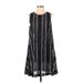 Billy Reid Casual Dress - A-Line Crew Neck Sleeveless: Black Print Dresses - Women's Size Small