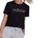 Adidas Tops | Adidas Black Crop Logo Shirt, Size Large | Color: Black | Size: L