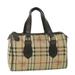 Burberry Bags | Burberry Nova Check Boston Bag Pvc Leather Beige Auth Yk9073 | Color: Cream | Size: Os