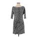 Zara Casual Dress - Shift Boatneck 3/4 sleeves: Gray Dresses - Women's Size X-Small