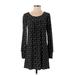 Aqua Casual Dress - Shift: Black Graphic Dresses - Women's Size X-Small