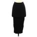 Zara Casual Midi Skirt Calf Length: Black Solid Bottoms - Women's Size X-Small
