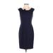 Calvin Klein Casual Dress - Sheath: Blue Solid Dresses - Women's Size 4