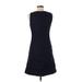 Tory Burch Casual Dress - A-Line Crew Neck Sleeveless: Blue Print Dresses - Women's Size 6