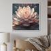 Design Art Light Pink Tender Blossoming Lotus Flower On Canvas Print Canvas, Cotton in Gray/Pink | 30 H x 30 W x 1 D in | Wayfair FL89702-30-30-WH