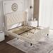 hanada Beds Bed Upholstered/Velvet/Metal in White | 47.2 H x 62.9 W x 82.6 D in | Wayfair Hada20235421