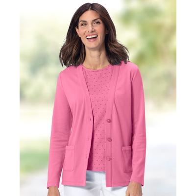 Appleseeds Women's Kate Everyday Knit Cardigan - Pink - S - Misses