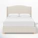 Wildon Home® Demerion Upholstered Low Profile Standard Bed Metal in White/Black | 47 H x 56 W x 81 D in | Wayfair 756DE99259AC4E3E98B759EAC3A9CBEF