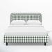 Hokku Designs Jillian Bed Upholstered/Cotton in Green/White | 43 H x 75 W x 87 D in | Wayfair 81D7DB4D50604E6497004381CA327FD3