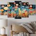 Latitude Run® Colorful Whimsical Wanderlust I - Abstract Collages Metal Wall Art Prints Set 5 Metal in Blue/Red | Wayfair