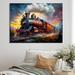 Williston Forge Steamtrain Travelling In The Sunset Painting I On Canvas Print Canvas, Cotton in Brown/Gray/Yellow | 12 H x 20 W x 1 D in | Wayfair