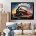 Williston Forge Steamtrain Travelling In The Sunset Painting I On Canvas Print Canvas, Cotton in Brown/Gray/Yellow | 12 H x 20 W x 1 D in | Wayfair