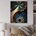 Winston Porter Fractal Flower In Retro Gold & Dark Teal On Canvas Print Metal in Blue | 40 H x 30 W x 1.5 D in | Wayfair