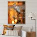 Winston Porter Portrait of White Heron Wildlife Photography - Print on Canvas Metal in Orange/White | 40 H x 30 W x 1.5 D in | Wayfair