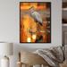 Winston Porter Portrait of White Heron Wildlife Photography - Print on Canvas Metal in Orange/White | 40 H x 30 W x 1.5 D in | Wayfair