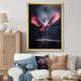 Bay Isle Home™ Majestic Pink Flamingo Spreading Its Wings I Plastic in Red/White | 44 H x 34 W x 1.5 D in | Wayfair