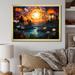 Ebern Designs City Of Flowers Full Moon Fantasy Landscapes On Canvas Print Metal in Black/Blue/Yellow | 16 H x 32 W x 1 D in | Wayfair