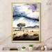 Winston Porter Lonely Tree On Eternal Plains Minimal Watercolor On Canvas Print Metal | 40 H x 30 W x 1.5 D in | Wayfair