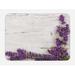 East Urban Home Rustic Plush Bath Mat, Spring Lavender Flower Image, 30.2"x20", Purple & Eggshell, Polyester | Wayfair