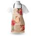 East Urban Home Kitchen Apron Unisex, Old Roses Lace Flowers, Adult Size, Forest Green Pale Pink, Polyester | Wayfair