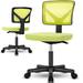 Inbox Zero Armless Adjustable Swivel Mesh Ergonomic Home Office Chair for Small Space, Orange Upholstered/Mesh, in Green/Brown | Wayfair