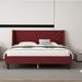 Ebern Designs Ajai Upholstered Platform Bed Upholstered in Orange | 38.5 H x 81 W x 63.7 D in | Wayfair A91C73ECB1EA47598483519A35591E72