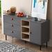 Ebern Designs Alamgir 55"W Storage Cabinets, gray Side Cabinet w/ Drawers & Doors, Accent Cabinet for Living Room in Brown/Gray | Wayfair