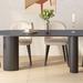 Orren Ellis Pure black simple island slate dining table & chairs Wood/Metal in Black/Brown/Gray | 29.53 H x 35.43 W x 70.87 D in | Wayfair