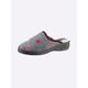 Pantoffel LANDGRAF Gr. 39, grau (grau, geblümt) Damen Schuhe Hausschuh Pantoffeln Pantoffel