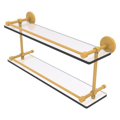 Allied Brass 16 Inch Tempered Double Glass Shelf with Gallery Rail
