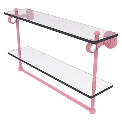 Allied Brass Pacific Grove Collection 16 Inch Double Glass Shelf with Towel Bar and Grooved Accents