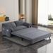 63.8" Queen Pull Out Sofa Bed, 3-in-1 Convertible Sleeper Sofa with Side Storage,Multi-Functional Velvet Loveseat Bed