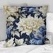 Designart "Astral Blue White Damask Radiance IV" Damask Printed Throw Pillow