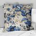 Designart "Victorian Blue And White Flowers Damask I" Damask Printed Throw Pillow