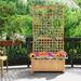 Yaheetech 72"H Wood Planter Raised Bed with Trellis Free Standing Planter Box for Garden Yard