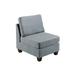 Living Room Furniture Armless Chair Grey Linen Like Fabric 1pc Cushion Armless Chair Wooden Legs