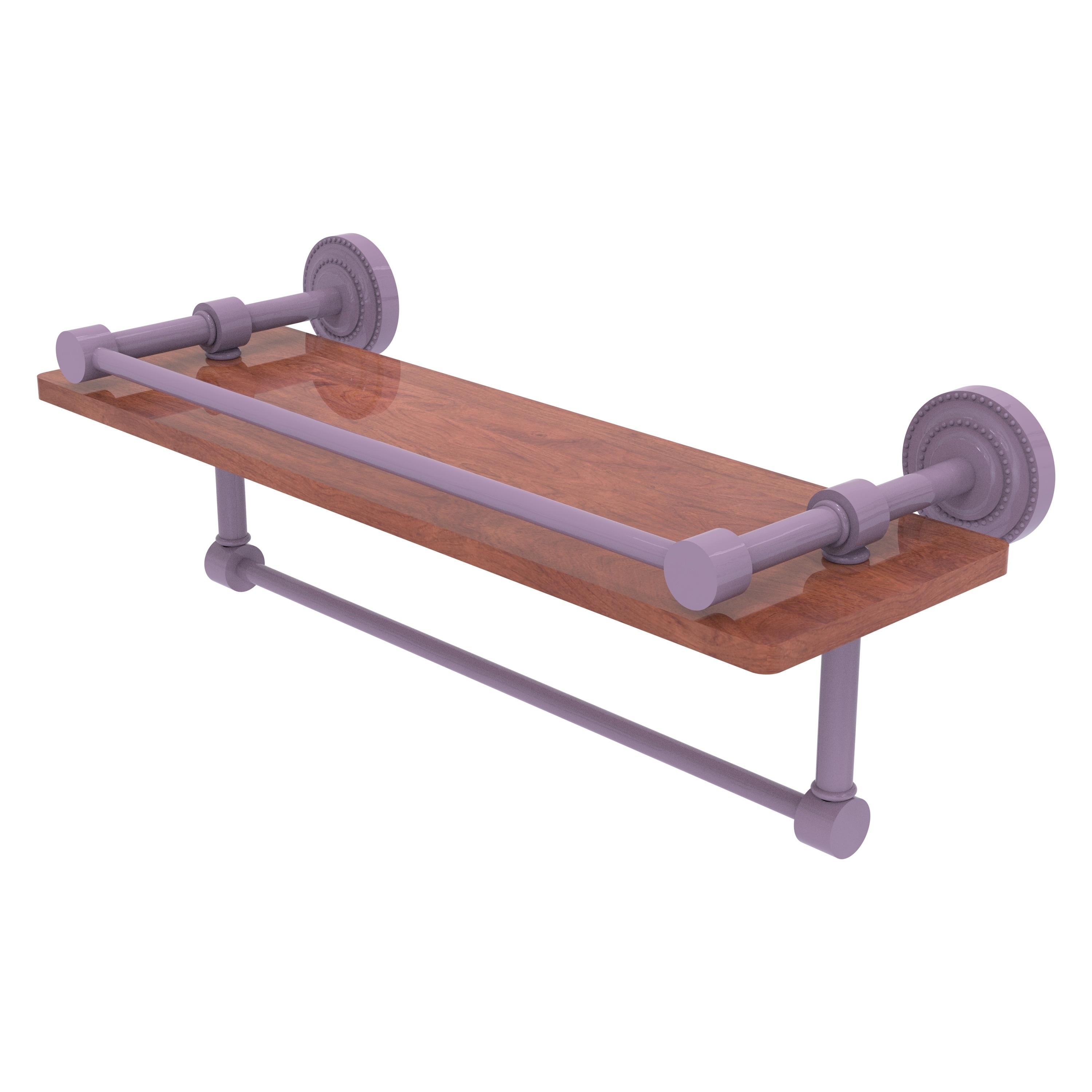 Allied Brass Dottingham Collection 16 Inch IPE Ironwood Shelf with Gallery Rail and Towel Bar