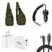 Travel Bundle for Boost Celero 5G 2024 Tactical Storage Sling Backpack Screen Protector 40W Car Charger Power Adapter 3-Port Wall Charger USB C to USB C Cable (Army Green)