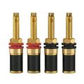 ckepdyeh 4Pcs HIFI Gold Plated Copper Speaker Binding Post Female Banana Jack Connector HIFI Audio AMP Banana Plug Socket