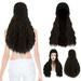 VOSS Hair Curly Wavy Warm Knitted Women s Synthetic Velvet Winter Wig Knitted Long Wig Inch 28 Hat