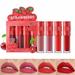 Melotizhi Lipstick Sets Multi Colored Smooth Makeup Gift Velvet Lip Glaze Set Cup Fruit Makeup Lip Gloss Four Mini Sets Cup Fruit Set Lip Gloss Easy To Color Liquid Lipstick Long Lasting Lipstick