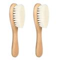 Baby Hair Brush and Comb Set for Newborn - Wooden Baby Hair Brush Set with Soft Goat Bristle Baby Brush Set for Newborns Baby Brush and Comb Set Girl Boy Toddler Cradle Cap Brush