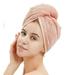 2 Pack Hair Towel Wrap Hair Drying Towel with Button Microfiber Hair Towel Dry Hair Hat Bath Hair Cap (Pink)