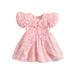 Meihuid Kids Girlâ€™s Dress Short Sleeve Bow Flower Print Summer A-line Dress