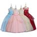 Godderr Kids Girls Princess Dress 5-12Y Little Girls Party Wedding Formal Dress Bowknot Mesh Dress Kids Pageant Flower Girl Sleeveless Dress Wedding Dress Bridesmaid Dresses