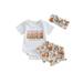 Baby Girls 3Pcs Halloween Outfits Romper + Pumpkin Shorts + Headband