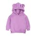 Fimkaul Boys Girls Hoodies Sweatshirts Tops Pullover Solid Tops Sweatshirt Baby Clothes Purple