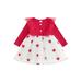 Binwwede Kids Girl Long Sleeves Dress Valentine s Day Heart Print Tulle Dress