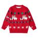 ASFGIMUJ Baby Sweater Baby Unisex Cotton Knit Sweater Winter Autumn Spring Christmas Print Long Sleeve Tops Pullover Sweater Clothes Knit Sweater Red 2 Years-3 Years